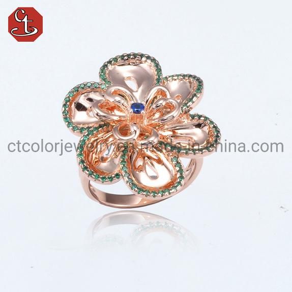 Fashion Custom CZ 925 Sterling Silver Rings Jewellery Jewelry for Trendy Women