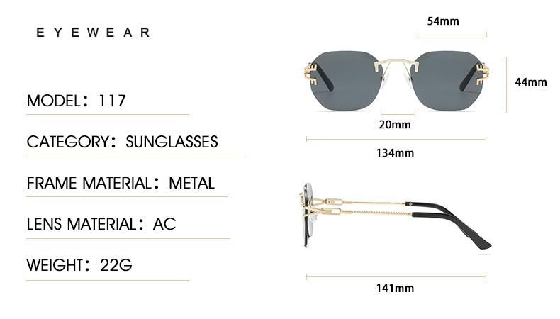 New European and American Personality Borderless Sunglasses for Men and Women