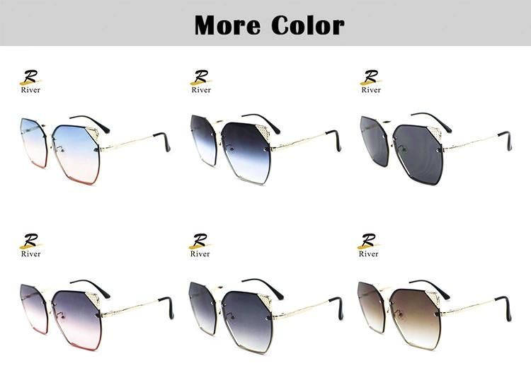 Lovely Cat Ear Metal Frames Women Ready Sunglasses