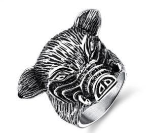 Titanium Steel Punk Pig Ring for Men Personality Popular for Men Jewelry