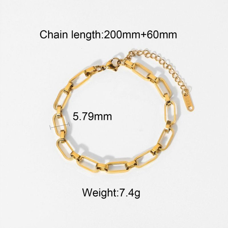 Stainless Steel Jewelry Classic Bracelet 14/18K Gold Plated