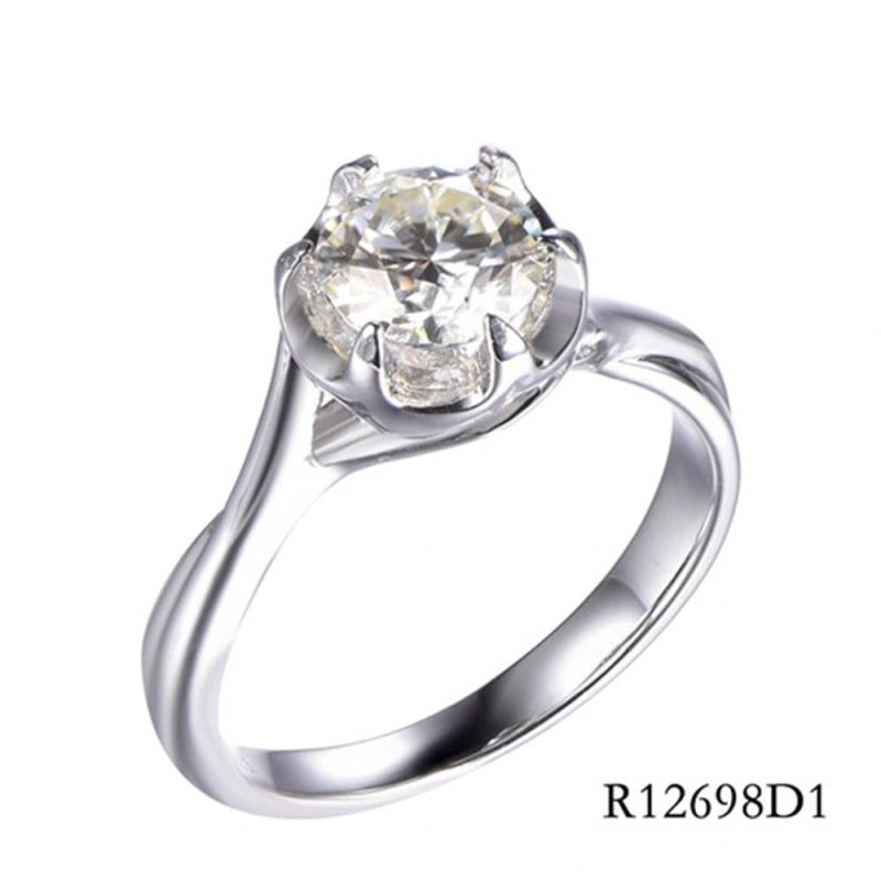 Minimalism Design 925 Sterling Silver Moissanite Main Stone Ring