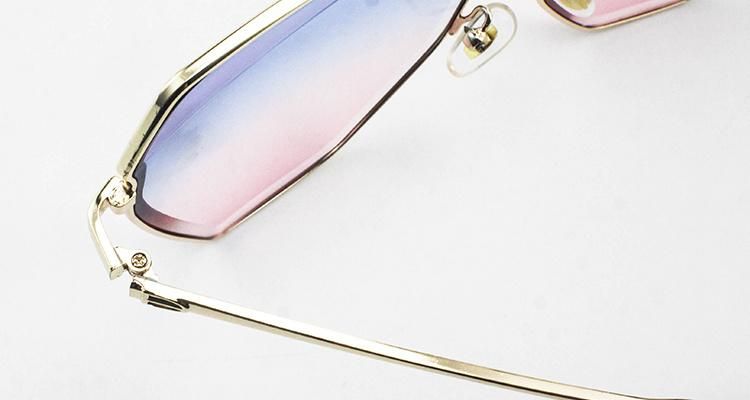 Fashion Custom Logo Stock Trimmed Metal Frame Women Sunglasses