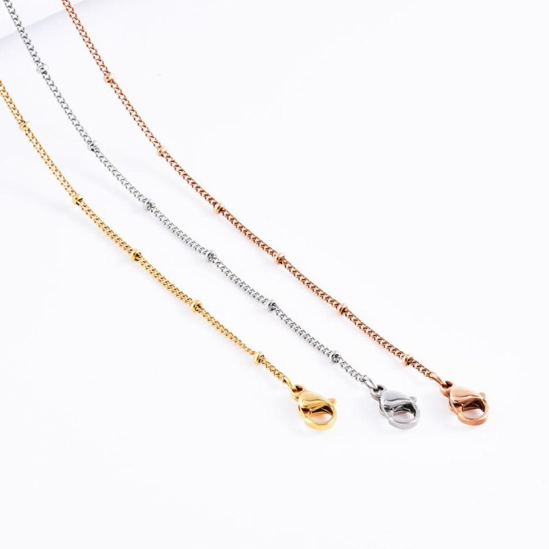 Fashion Accessories Necklace Jewelry Curb Chain Beads Gift Decoration Girl Jewellry Bracelet Anklet for Pendant Design