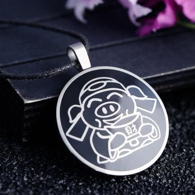 Foreign Trade China Titanium Steel Necklace Creative Fortune Pig Pendant