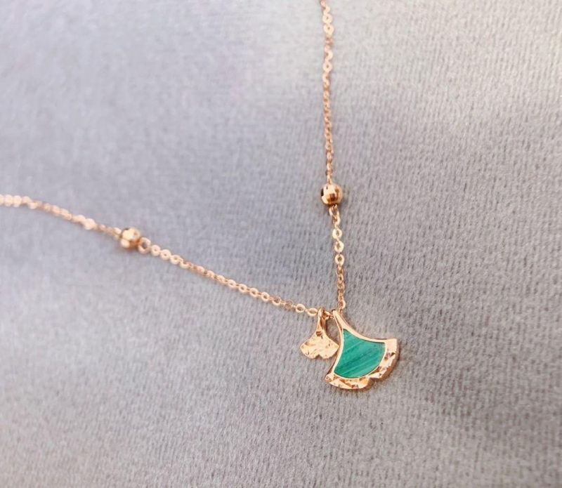 18K Gold Almond Leaf Necklace Luxury Designer Women Ring Necklace