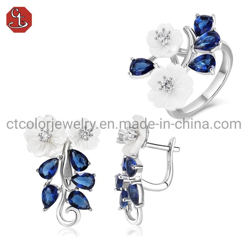 Fashion MOP Jewellery 925 Sterling Silver CZ Rings for Women