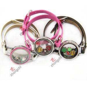 PU Leather Locket Bracelet for Young Girls Fashion Decoration (ZC-BL194-196)