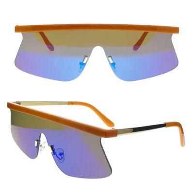 Rimless One-Lens Large Cool Mask Fashion Sunglasses