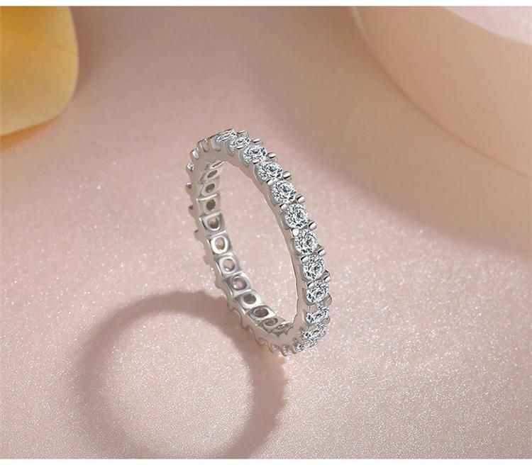 Fashion Luxury Women Ring Micro Paved Big Round Promise Ring