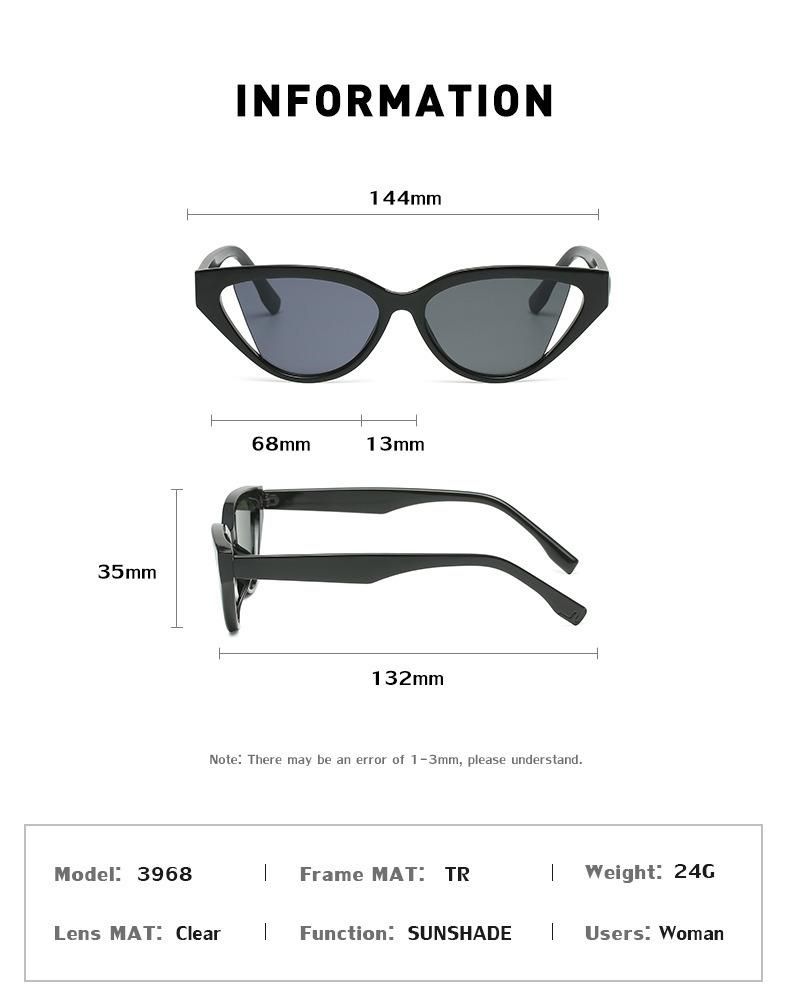 Women High Quality Custom Logo Sun Glasses Wholesale Famous Designer Cat Eye Shape Trendy Fashion Sunglasses