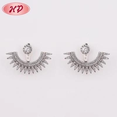 European Style Fashion Changeable 18K Gold Plated Cubic Zirconia CZ Earrings Stud for Women