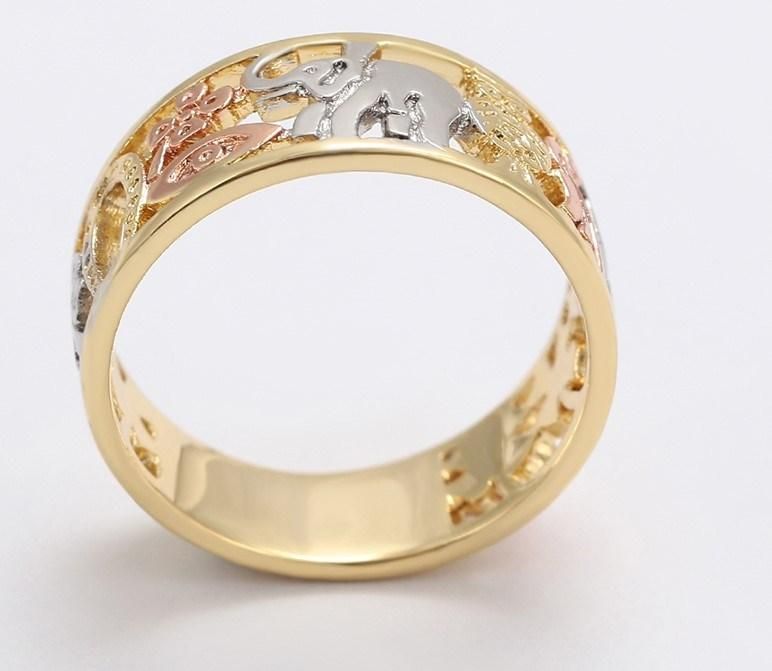 2022 Fashion New Arrival Elephant Gold Plated Color Alloy Ring for Women Unique Design