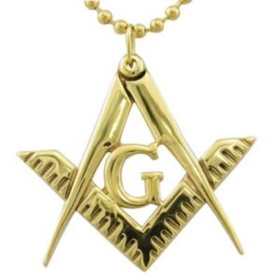 Plate Gold Masonic Pendant Necklace