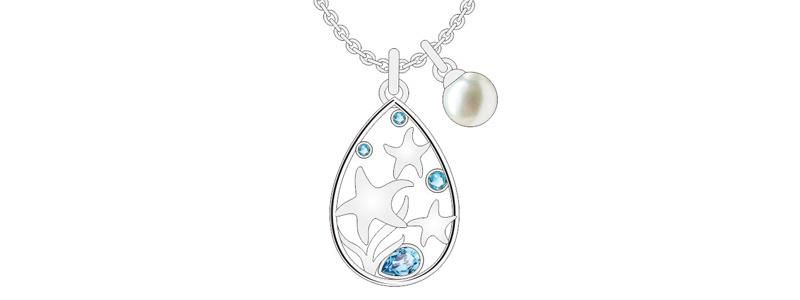 Sell Well Crystal-Like Charming Sapphire Starfish Jewelry Set