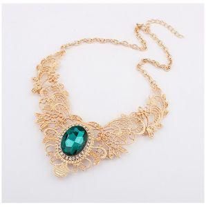 Fashion New Zinc Alloy Carving Necklace with Big Stone (BNM2155)