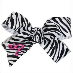 Zebra Bows With Initial