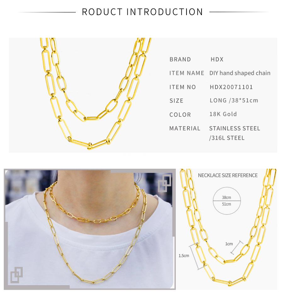 Stylish Two-Layer with Bare Chain DIY Hand-Shaped Chain