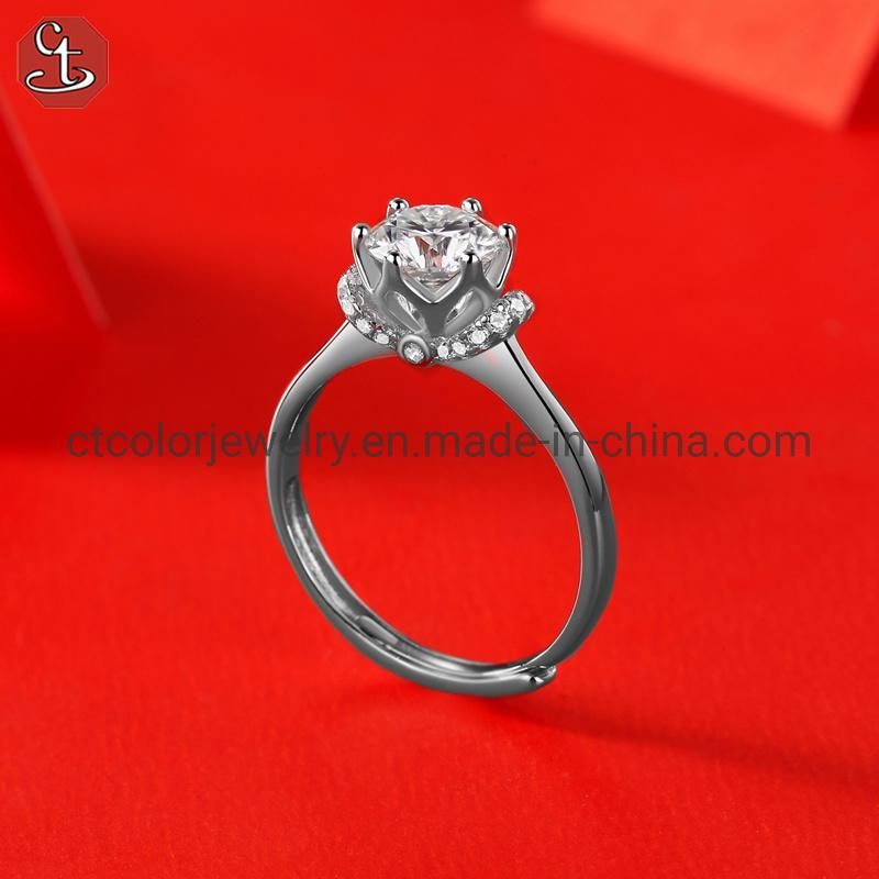 Luxury Women Moissanite Diamond Ring 925 Sterling Silver Fashion Jewelry Wedding