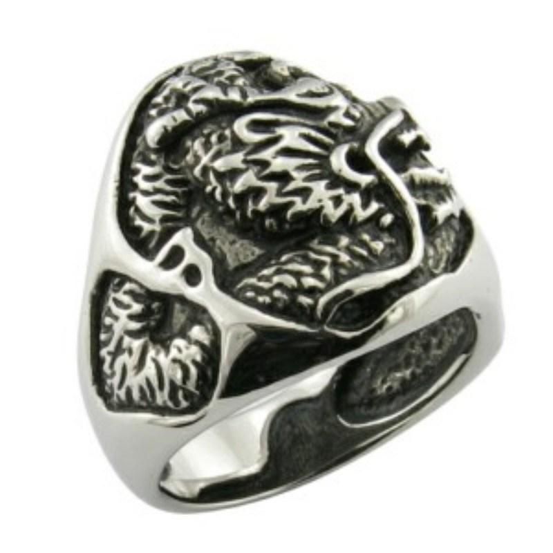 Fashion 316L Stainless Steel Antique Look Movie Skull Ring