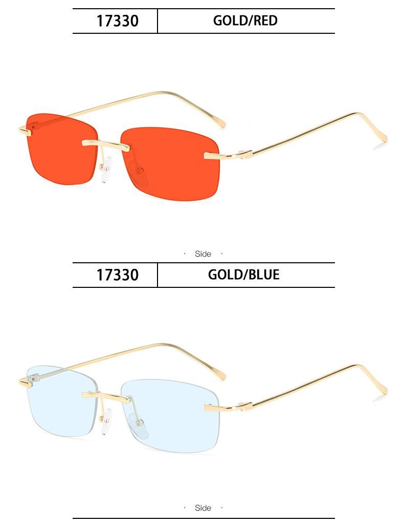 Rimless Sunglasses European and American Trend Female Gradient Color Square Ins Net Red Sunglasses Cross-Border Street Photography Glasses