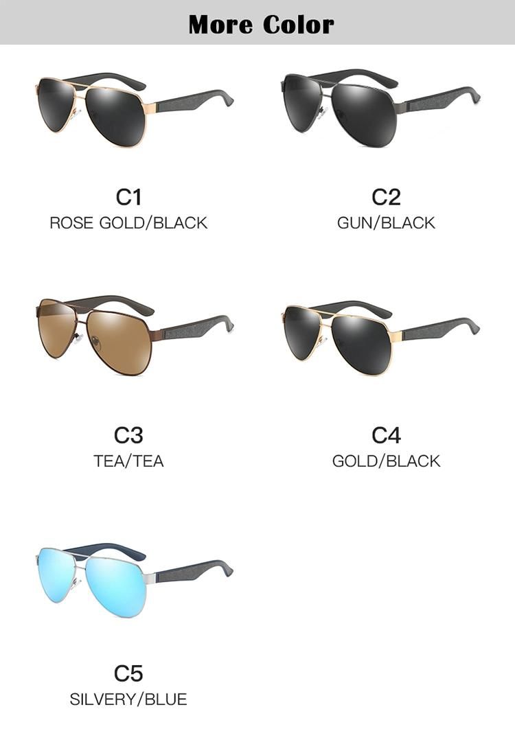 Hot Selling Custom Logo Stock Fashion Metal Frame Polarized Men Sunglasses