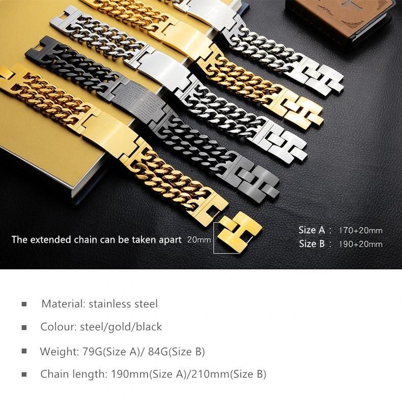 Stainless Steel Jewelry Fashion Male Bracelet
