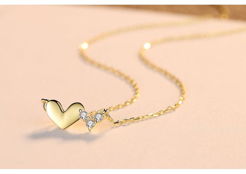 Best Sale 925 Sterling Silver Two Heart Necklace
