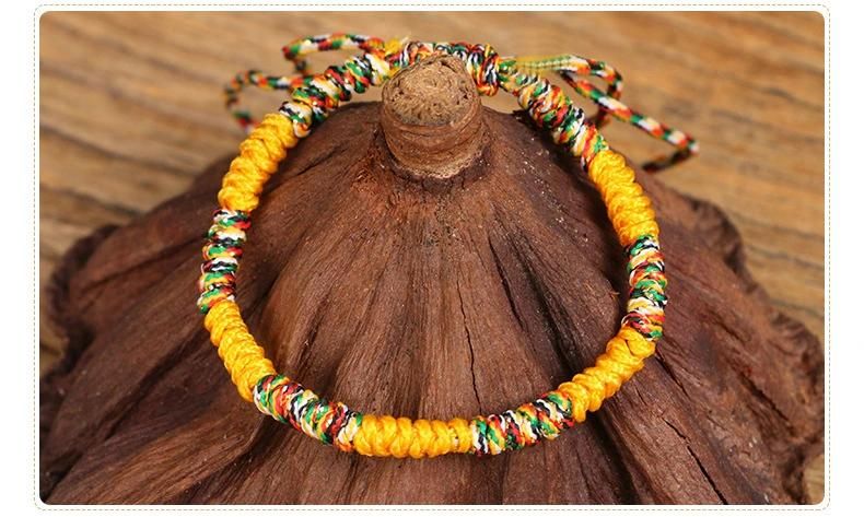 Handmade Woven Colorful Rope Red Rope Bracelet Five-Color Line Diamond Knot Bracelet Dragon Boat Festival Hand Rope Men and Women Accessories