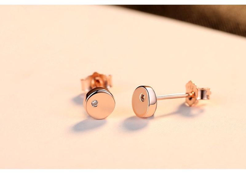 Charming Gold 925 Sterling Silver Cubic Zirconia Mini Ear Studs