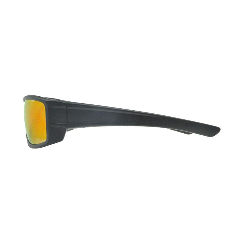 2017 Wrapped All Black Sports Sunglasses with Mirror Lens