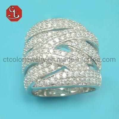 Fashion Jewelry Staggered Pattern Zirconia Women&prime;s Ring Party Jewelry Wedding Ring Engagement Accessories