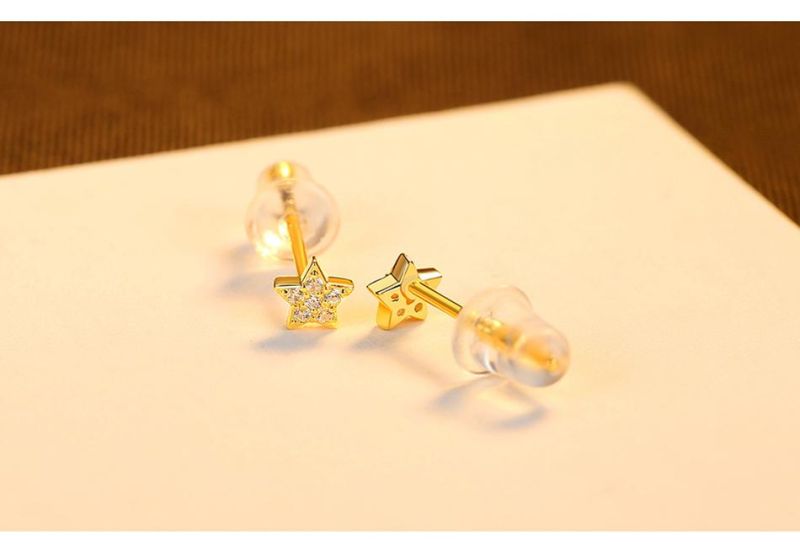 Fashion Silver Rose Gold Shinning Tiny Rhinestone Earrings