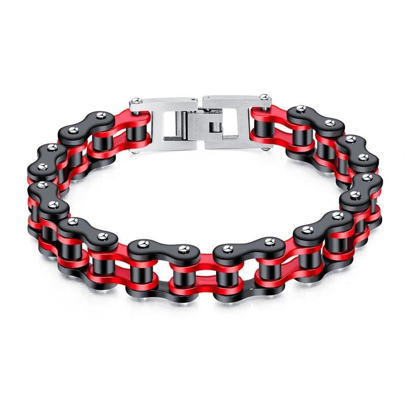 Mens Bicycle Bracelet Stainless Steel Biker Link Chain Wristband Motorcycle Bangle Bracelets