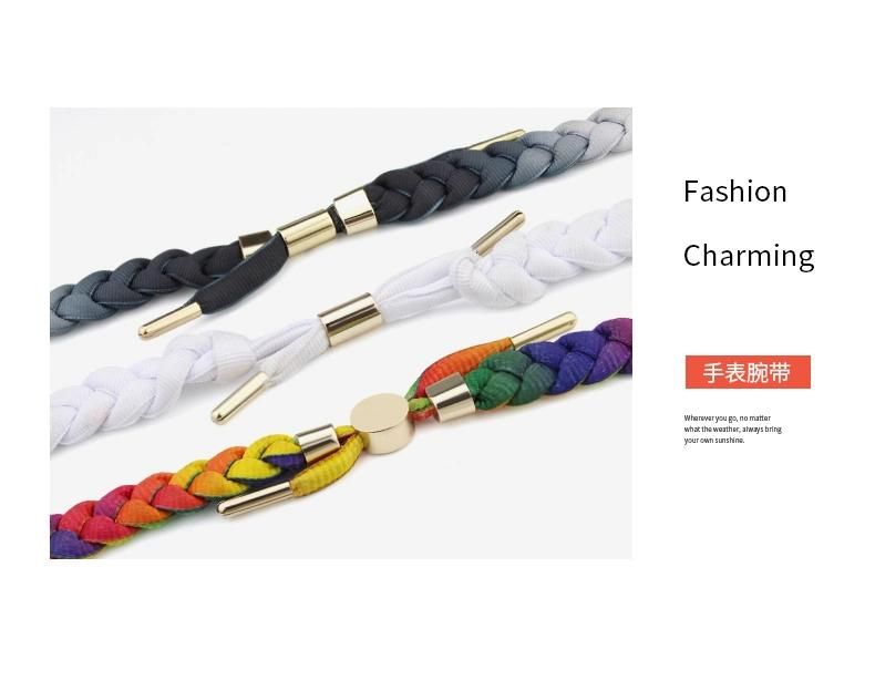 Rainbow Color Shoelace Woven Bracelet Watchband