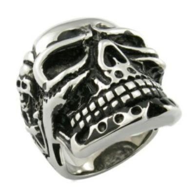 Mens Stainless Steel Large Skull Ring