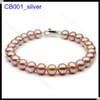 Woman Bracelet AAA 8-9mm Lavender Freshwater Pearl Bracelet in 7.5inch (CB001_SILVER)