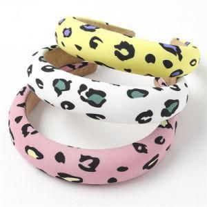 2021 New Creative Thick Sponge Floral Hairband Fashion Leopard Printed Headband for Women