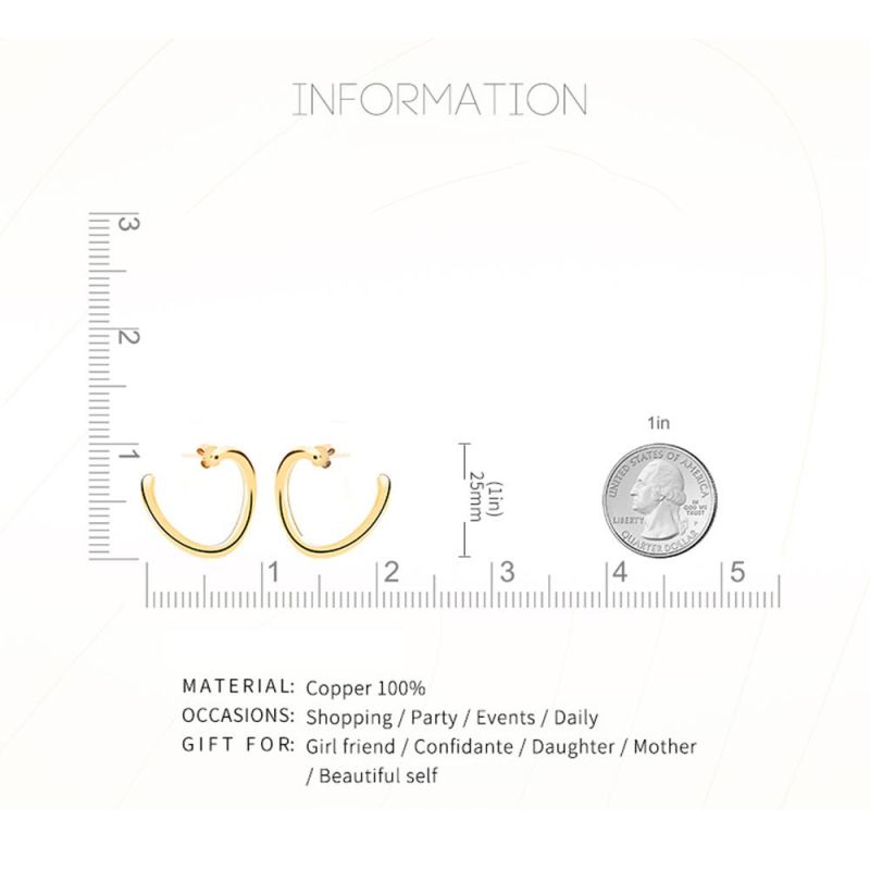 Fashion Jewelry Short 100% Copper Stud Earrings
