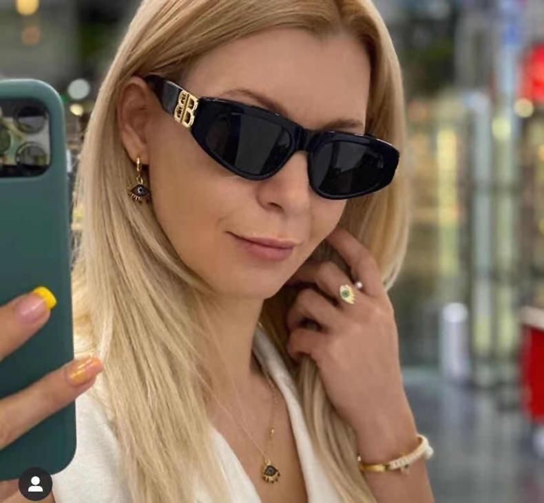 Bright Black Sunglasses Personality Glasses Fashion Cat Eye Sunglasses