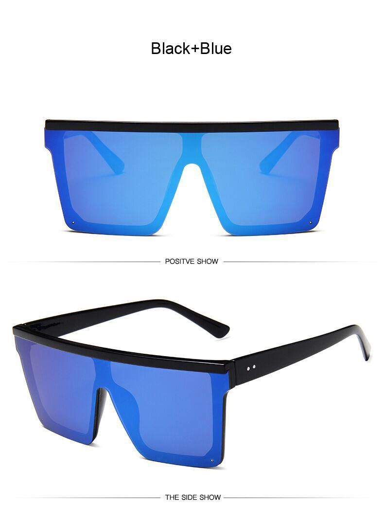 Female Big Frame Shades Black Lady UV400 Sun Glasses