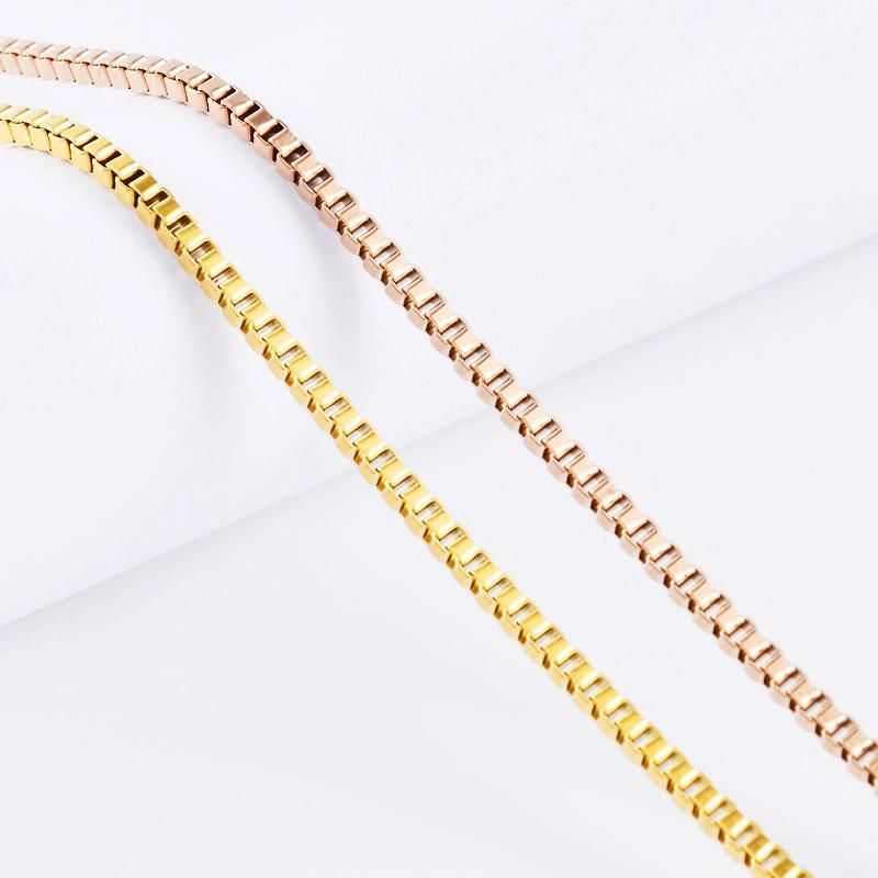 Gold Plated Box Chain Stainless Steel Jewelry Necklace Bracelet Handcraft Design Fashion Jewellery