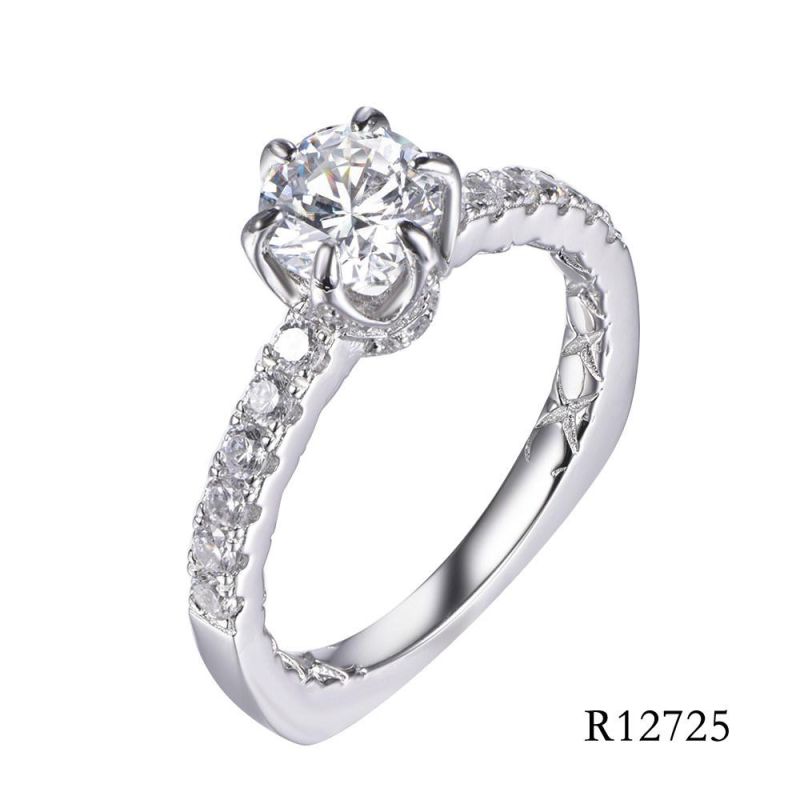 Hot Sell Lady′s 925 Sterling Silver Wedding Ring