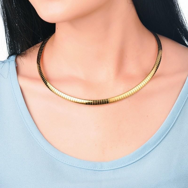 Gold/Silver Stainless Steel Snake Chain Choker Necklace for Women