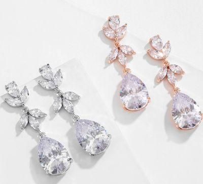 Bridal Earring Jewelry, Wedding Earring Jewelry, Bridesmaid Jewelry, CZ Earring, Rose Gold Earring