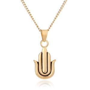 Gold-Plated Stainless Steel Musical Note Pendant Necklace