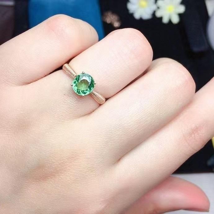 Cute Tourmaline Ring Apple Green Ring China