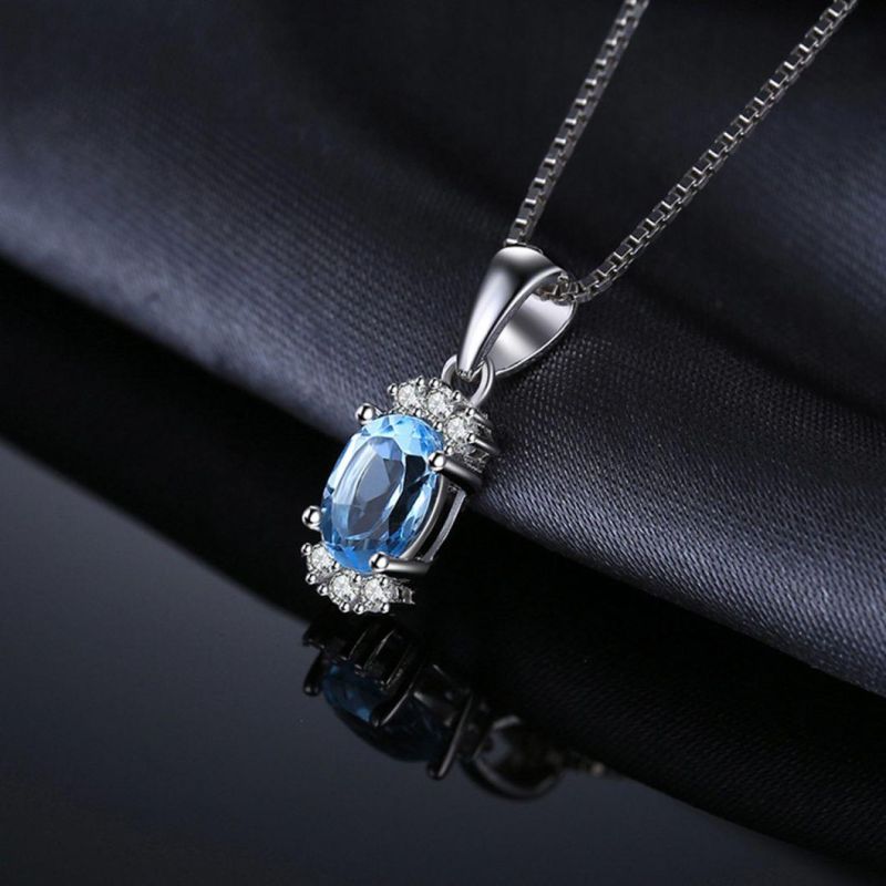 925 Sterling Silver Jewelry Lovely Gemstone Topaz Pendant for Women Wholesale