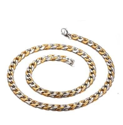 New Style Gold Necklace European and American Fashion Thick Necklace Titanium Steel Jewelry