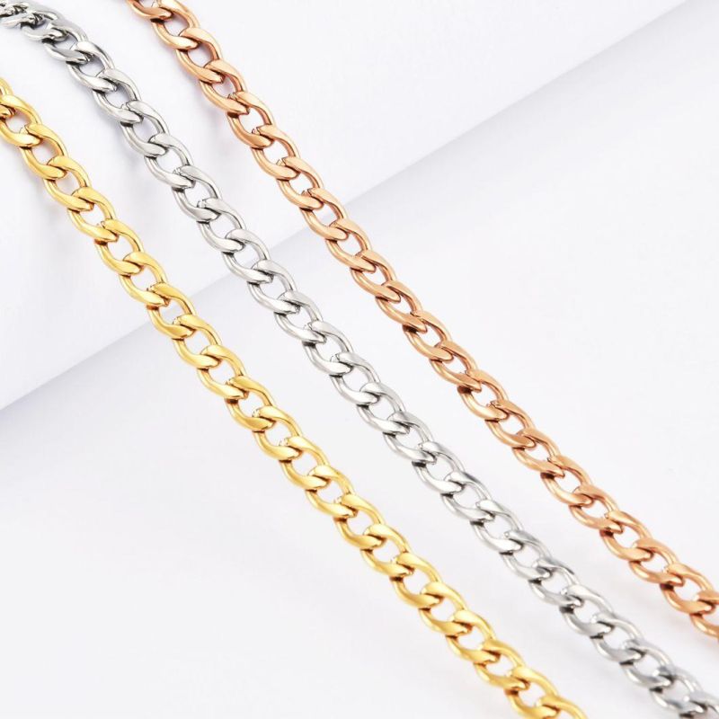 Custom Necklace Jewelry Nk Chain Fashion Design Anklet Bracelet Making Accessories Stainless Steel Hip Hop Men′s Jewelry
